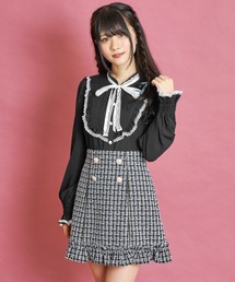 Secret Honey | ハートボタンツイード台形スカート(スカート)