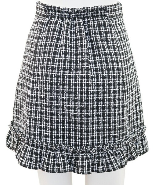 Secret Honey（シークレットハニー）の「ハートボタンツイード台形スカート（スカート・レディース・ブラック/ベージュ/オフホワイト・MEDIUM）」の7枚目の写真