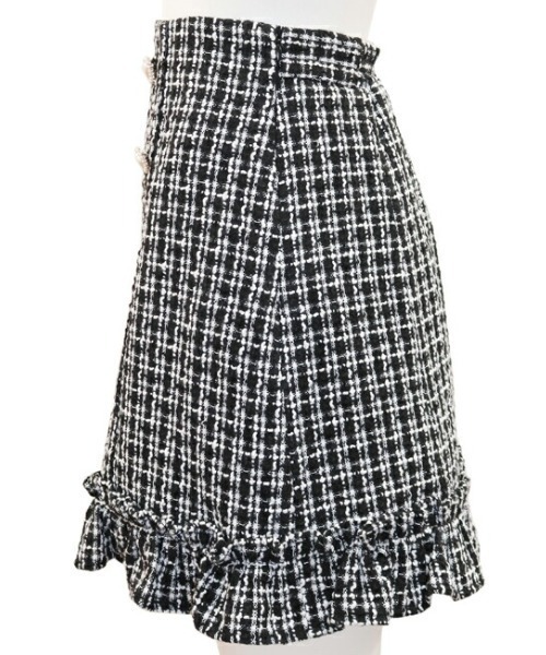 Secret Honey（シークレットハニー）の「ハートボタンツイード台形スカート（スカート・レディース・ブラック/ベージュ/オフホワイト・MEDIUM）」の12枚目の写真