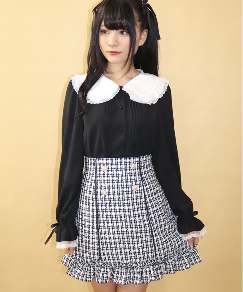 Secret Honey（シークレットハニー）の「ハートボタンツイード台形