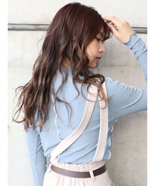 MURUA（ムルーア）の「ポイントカラーメロートップス（Tシャツ/カットソー・レディース・アイボリー/ブラック/ブルー・FREE）」の21枚目の写真