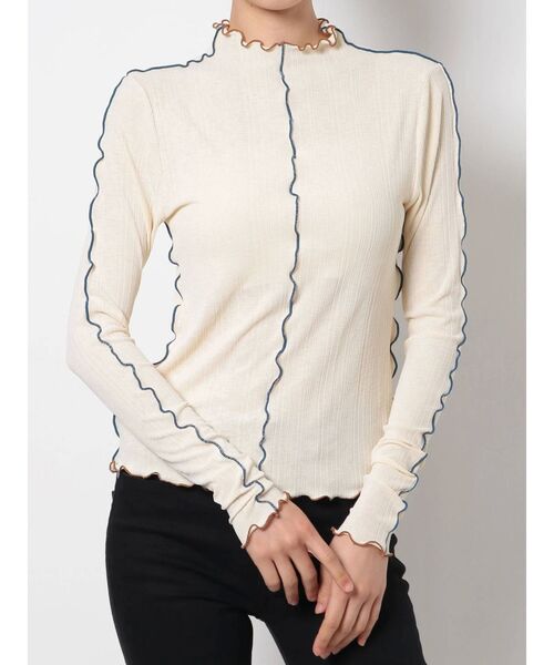 MURUA（ムルーア）の「ポイントカラーメロートップス（Tシャツ/カットソー・レディース・アイボリー/ブラック/ブルー・FREE）」の17枚目の写真