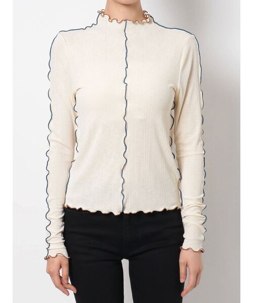 MURUA（ムルーア）の「ポイントカラーメロートップス（Tシャツ/カットソー・レディース・アイボリー/ブラック/ブルー・FREE）」の13枚目の写真