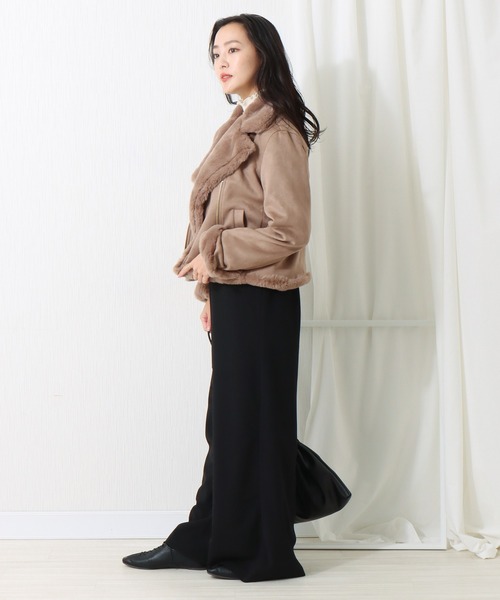 libelle more（リベル モア）の「スエードボンディングファー付きライダース（ライダースジャケット・レディース・ベージュ/グレー/ピンク/モカ・M/L）」の18枚目の写真