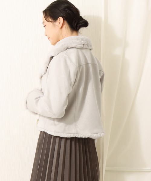 libelle more（リベル モア）の「スエードボンディングファー付きライダース（ライダースジャケット・レディース・ベージュ/グレー/ピンク/モカ・M/L）」の12枚目の写真