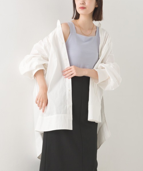 OMNES Supremo（オムネス　スプレモ）の「タイプライター袖リボンビッグシャツ（シャツ/ブラウス・レディース・ホワイト/ブラック/ブラウン/モカ/ベージュ・FREE）」の7枚目の写真