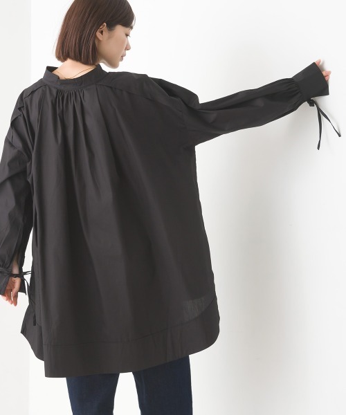 OMNES Supremo（オムネス　スプレモ）の「タイプライター袖リボンビッグシャツ（シャツ/ブラウス・レディース・ホワイト/ブラック/ブラウン/モカ/ベージュ・FREE）」の12枚目の写真