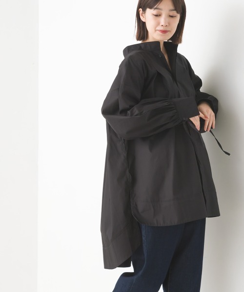 OMNES Supremo（オムネス　スプレモ）の「タイプライター袖リボンビッグシャツ（シャツ/ブラウス・レディース・ホワイト/ブラック/ブラウン/モカ/ベージュ・FREE）」の14枚目の写真