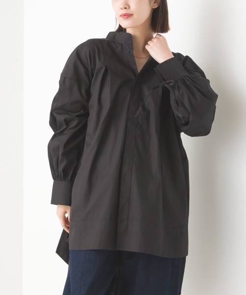 OMNES Supremo（オムネス　スプレモ）の「タイプライター袖リボンビッグシャツ（シャツ/ブラウス・レディース・ホワイト/ブラック/ブラウン/モカ/ベージュ・FREE）」の15枚目の写真