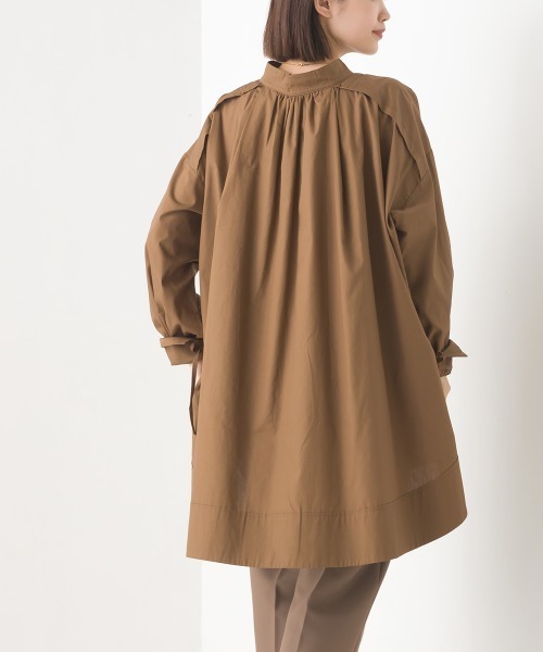 OMNES Supremo（オムネス　スプレモ）の「タイプライター袖リボンビッグシャツ（シャツ/ブラウス・レディース・ホワイト/ブラック/ブラウン/モカ/ベージュ・FREE）」の18枚目の写真