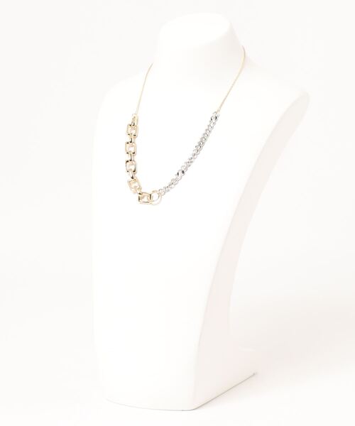 NATURAL BEAUTY BASIC（ナチュラルビューティーベーシック）の「ミックスチェーンボリュームネックレス（ネックレス・レディース・ゴールド系その他・ﾌﾘ-）」の2枚目の写真