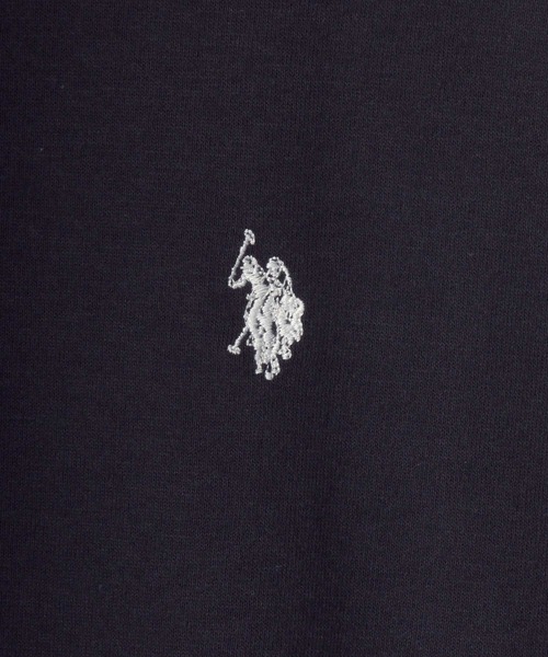 U.S. POLO ASSN.（ユーエスポロアッスン）の「U.S. POLO ASSN./ユーエスポロアッスン 別注 オーバーサイズ 裏毛 ロゴ ワンポイント刺繍 スウェット トレーナー/長袖 トップス プルオーバー/レディース メンズ（スウェット・メンズ・ホワイト/ブラック/ネイビー/サックスブルー/ダークグリーン/ベージュ/グレー/グリーン/オートミール/チャコールグレー・LL/M/L）」の13枚目の写真