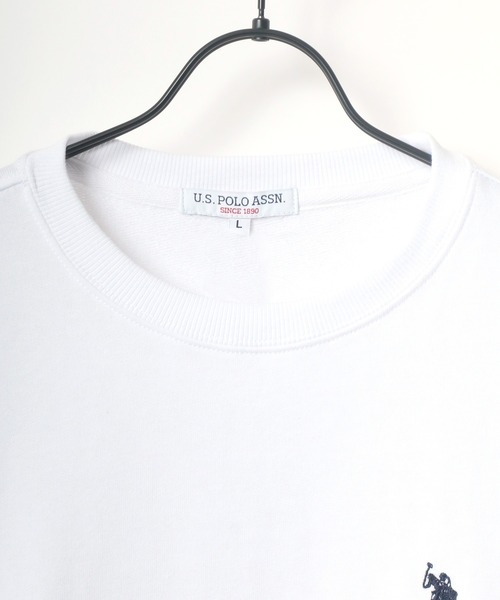 U.S. POLO ASSN.（ユーエスポロアッスン）の「U.S. POLO ASSN./ユーエスポロアッスン 別注 オーバーサイズ 裏毛 ロゴ ワンポイント刺繍 スウェット トレーナー/長袖 トップス プルオーバー/レディース メンズ（スウェット・メンズ・ホワイト/ブラック/ネイビー/サックスブルー/ダークグリーン/ベージュ/グレー/グリーン/オートミール/チャコールグレー・LL/M/L）」の14枚目の写真