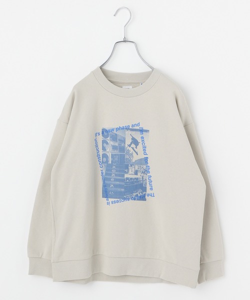 GLOBAL WORK(グローバルワーク)の「AND YUA ANY/USAグラフィックスウェット/219827(スウェット・キッズ・ブラック/ベージュ/オフホワイト/ブルー/ダークグレー/アイボリー/グレー系その他/チャコールグレー/ホワイト・150cm/160cm)」の1枚目の写真