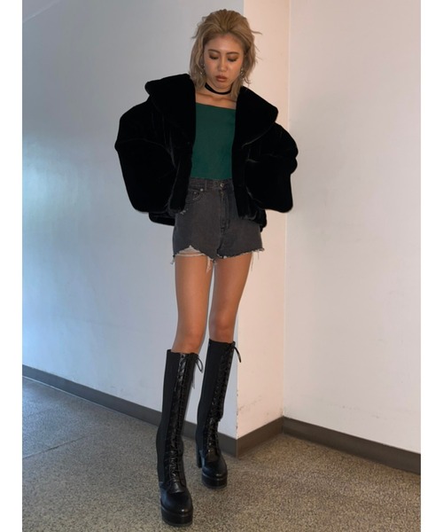 EGOIST(エゴイスト)の「BIGカラーエコファーブルゾンⅡ(ブルゾン・レディース・ブラック・FREE)」の2枚目の写真