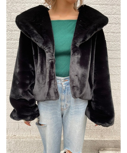 EGOIST(エゴイスト)の「BIGカラーエコファーブルゾンⅡ(ブルゾン・レディース・ブラック・FREE)」の3枚目の写真