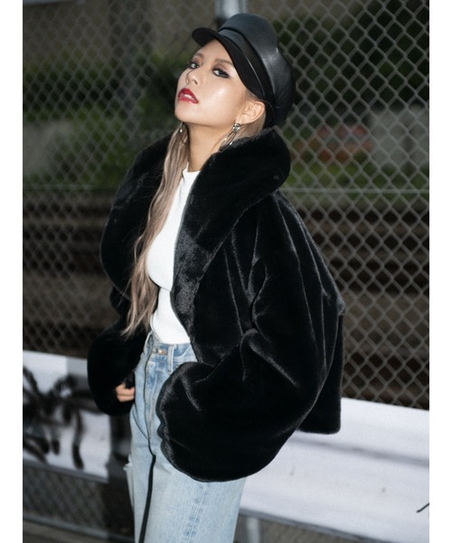 EGOIST(エゴイスト)の「BIGカラーエコファーブルゾンⅡ(ブルゾン・レディース・ブラック・FREE)」の7枚目の写真