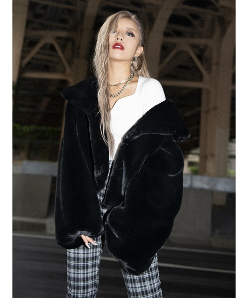 EGOIST(エゴイスト)の「BIGカラーエコファーブルゾンⅡ(ブルゾン・レディース・ブラック・FREE)」の10枚目の写真