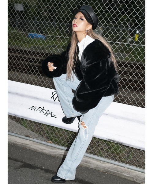 EGOIST(エゴイスト)の「BIGカラーエコファーブルゾンⅡ(ブルゾン・レディース・ブラック・FREE)」の12枚目の写真