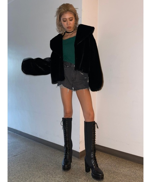 EGOIST(エゴイスト)の「BIGカラーエコファーブルゾンⅡ(ブルゾン・レディース・ブラック・FREE)」の14枚目の写真