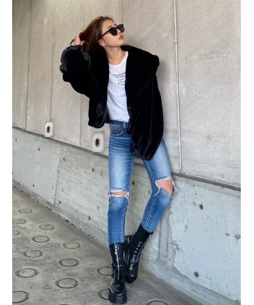 EGOIST(エゴイスト)の「BIGカラーエコファーブルゾンⅡ(ブルゾン・レディース・ブラック・FREE)」の16枚目の写真