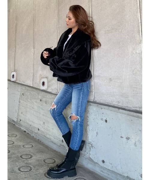 EGOIST(エゴイスト)の「BIGカラーエコファーブルゾンⅡ(ブルゾン・レディース・ブラック・FREE)」の17枚目の写真