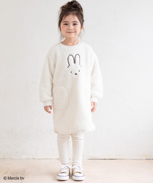 JAM & LINK(ジャムアンドリンク)の「miffy/ ミッフィー&ボリス もこもこボアワンピース(ワンピース・キッズ・ベージュ/ブラック/モカ/オフホワイト・130cm/120cm/80cm/140cm/90cm/110cm/100cm)」の5枚目の写真