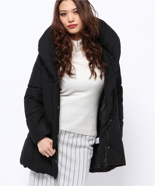 VENCEEXCHANGE（ヴァンスエクスチェンジ）の「Vロングリボン中綿ジャケット（ステンカラーコート・レディース・オフホワイト/ブラック/ブルー・MEDIUM/LARGE）」の7枚目の写真