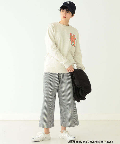 GOOD ROCK SPEED（グッドロックスピード）の「GOOD ROCK SPEED × BEAMS BOY / 別注 カレッジ クルー スウェット（スウェット・レディース・ホワイト/ナチュラル・ONE SIZE）」の12枚目の写真