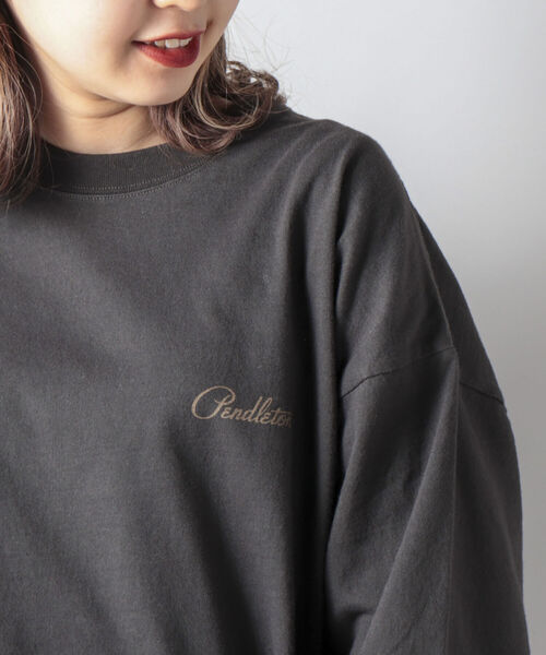 PENDLETON（ペンドルトン）の「【PENDLETON/ペンドルトン】バックプリント ビッグシルエット ロングスリーブTシャツ（Tシャツ/カットソー・メンズ・チャコールグレー/オフホワイト/ミント/カーキ・MEDIUM/LARGE/X-LARGE）」の9枚目の写真