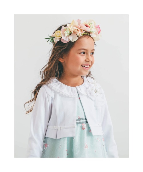 BeBe（ベベ）の「BeBe/日本製フォーマルカバリエレ・アズーロオーガンジー花柄刺繍ワンピース(110~130cm)（ドレス・キッズ・ピンク系その他/グリーン系その他・110/130/120）」の12枚目の写真