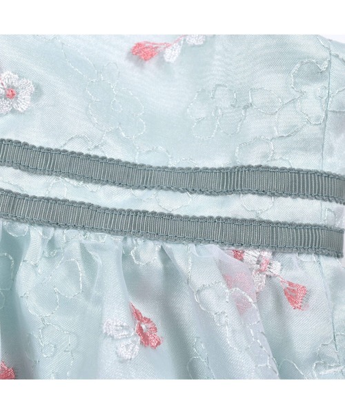 BeBe（ベベ）の「BeBe/日本製フォーマルカバリエレ・アズーロオーガンジー花柄刺繍ワンピース(110~130cm)（ドレス・キッズ・ピンク系その他/グリーン系その他・110/130/120）」の10枚目の写真