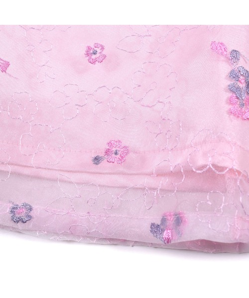 BeBe（ベベ）の「BeBe/日本製フォーマルカバリエレ・アズーロオーガンジー花柄刺繍ワンピース(110~130cm)（ドレス・キッズ・ピンク系その他/グリーン系その他・110/130/120）」の14枚目の写真