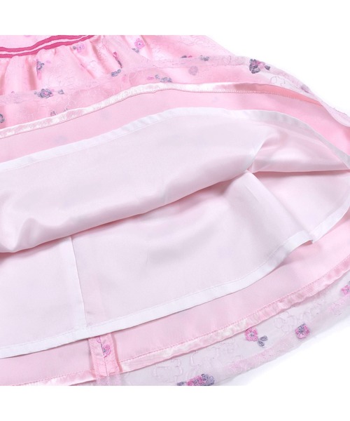 BeBe（ベベ）の「BeBe/日本製フォーマルカバリエレ・アズーロオーガンジー花柄刺繍ワンピース(110~130cm)（ドレス・キッズ・ピンク系その他/グリーン系その他・110/130/120）」の8枚目の写真