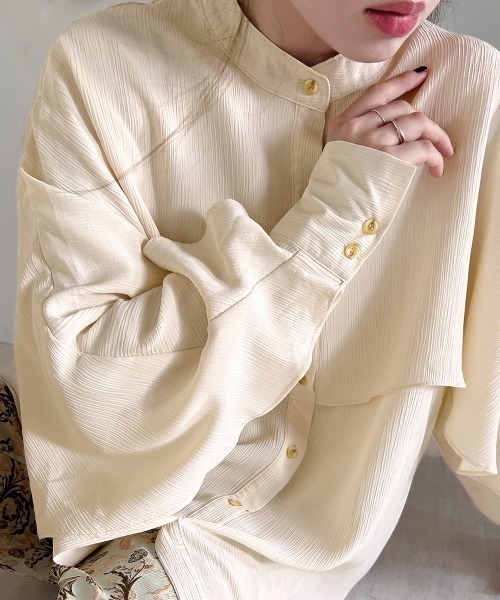 Bab（バブ）の「ラッフルスリーブブラウス（シャツ/ブラウス・レディース・ピンク/アイボリー/グリーン・M）」の15枚目の写真