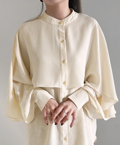 Bab（バブ）の「ラッフルスリーブブラウス（シャツ/ブラウス・レディース・ピンク/アイボリー/グリーン・M）」の17枚目の写真