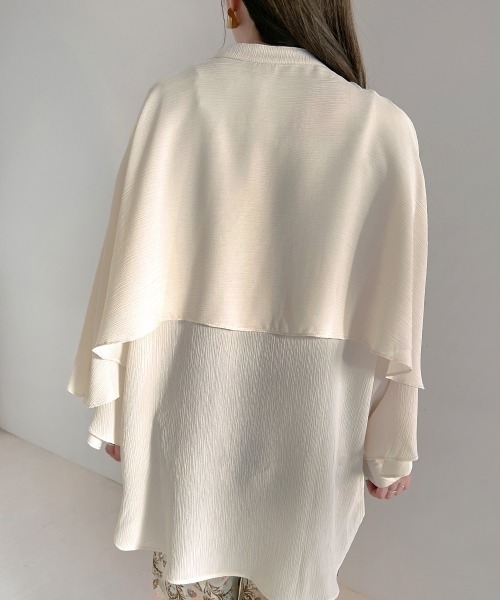 Bab（バブ）の「ラッフルスリーブブラウス（シャツ/ブラウス・レディース・ピンク/アイボリー/グリーン・M）」の21枚目の写真