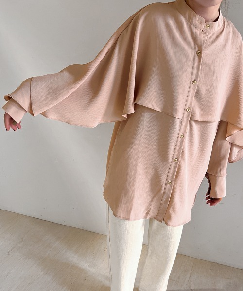 Bab（バブ）の「ラッフルスリーブブラウス（シャツ/ブラウス・レディース・ピンク/アイボリー/グリーン・M）」の9枚目の写真