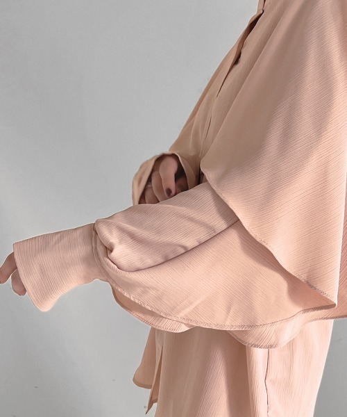 Bab（バブ）の「ラッフルスリーブブラウス（シャツ/ブラウス・レディース・ピンク/アイボリー/グリーン・M）」の12枚目の写真