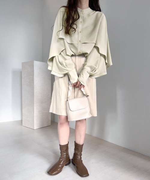 Bab（バブ）の「ラッフルスリーブブラウス（シャツ/ブラウス・レディース・ピンク/アイボリー/グリーン・M）」の22枚目の写真