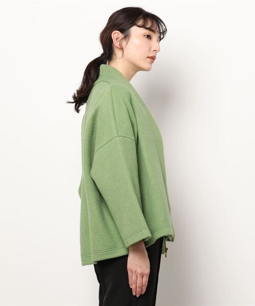 Abahouse Devinette（ドゥヴィネット）の「【BRAHMIN】イタリアンニードルシャギーブルゾン（トレンチコート・レディース・グレー/グリーン・フリー）」の3枚目の写真