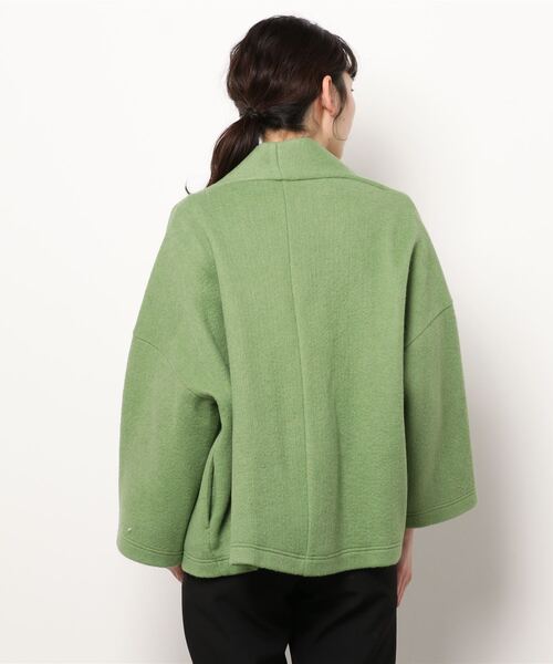 Abahouse Devinette（ドゥヴィネット）の「【BRAHMIN】イタリアンニードルシャギーブルゾン（トレンチコート・レディース・グレー/グリーン・フリー）」の4枚目の写真