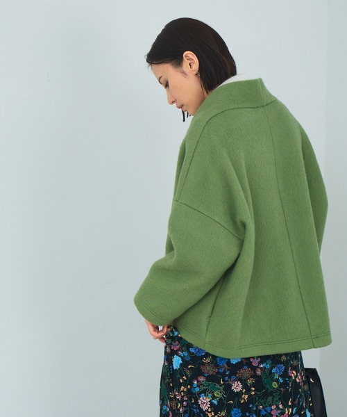 Abahouse Devinette（ドゥヴィネット）の「【BRAHMIN】イタリアンニードルシャギーブルゾン（トレンチコート・レディース・グレー/グリーン・フリー）」の10枚目の写真