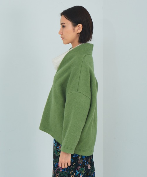 Abahouse Devinette（ドゥヴィネット）の「【BRAHMIN】イタリアンニードルシャギーブルゾン（トレンチコート・レディース・グレー/グリーン・フリー）」の11枚目の写真