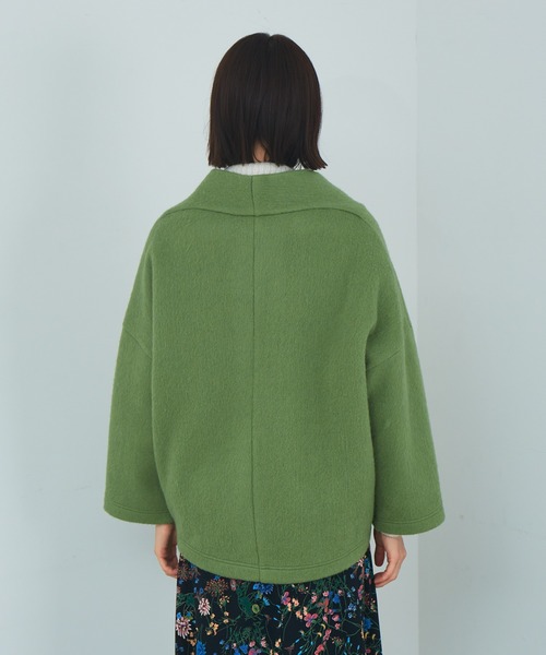 Abahouse Devinette（ドゥヴィネット）の「【BRAHMIN】イタリアンニードルシャギーブルゾン（トレンチコート・レディース・グレー/グリーン・フリー）」の12枚目の写真