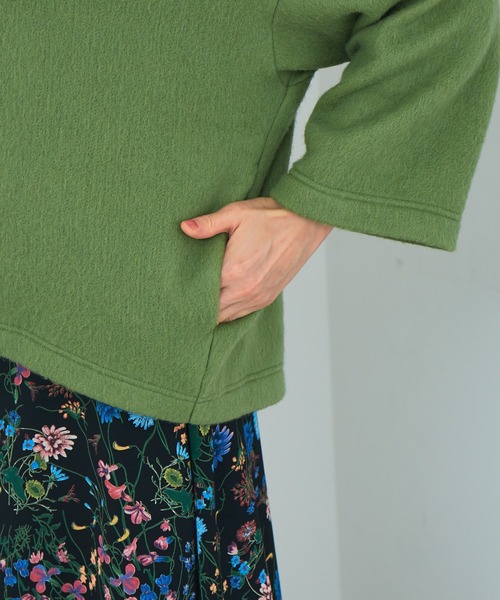 Abahouse Devinette（ドゥヴィネット）の「【BRAHMIN】イタリアンニードルシャギーブルゾン（トレンチコート・レディース・グレー/グリーン・フリー）」の15枚目の写真