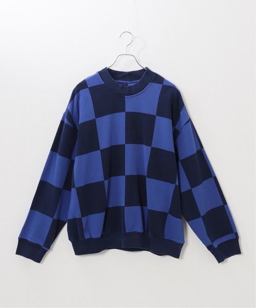 JOINT WORKS(ジョイントワークス)の「【STUSSY / ステューシー】 Blur Checker Fleece Mock Neck(スウェット・メンズ・ブルー/チョコ・MEDIUM/LARGE)」の2枚目の写真