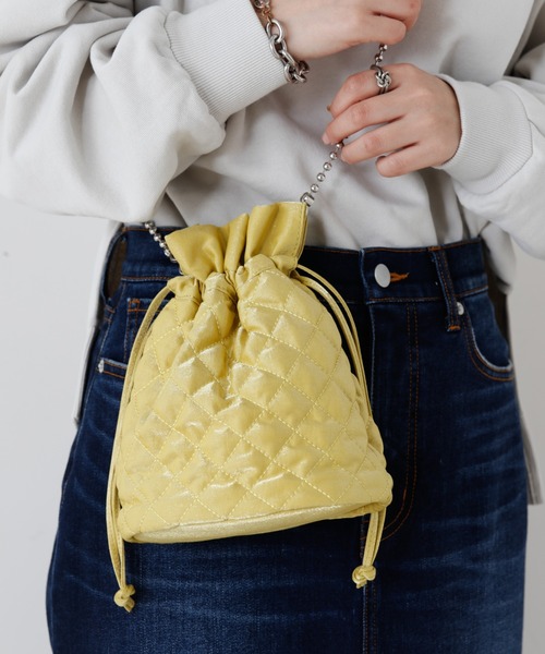CIAOPANIC TYPY（チャオパニックティピー）の「キルティング巾着ショルダー（ショルダーバッグ・レディース・スカイブルー/ブラック/パープル/イエロー・ONE SIZE）」の4枚目の写真