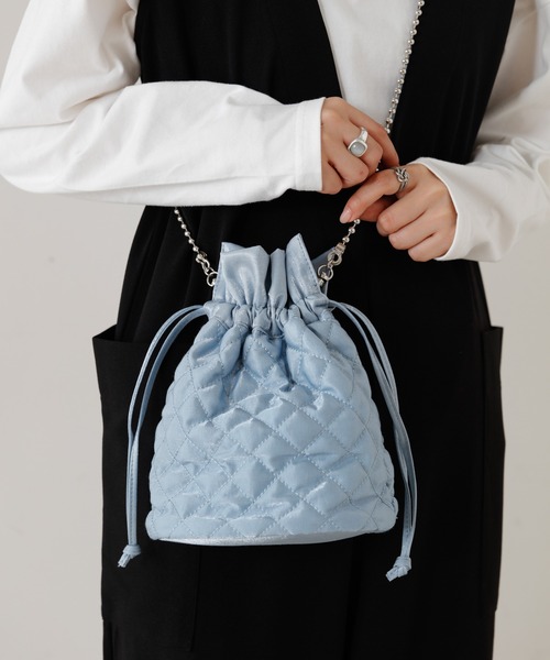 CIAOPANIC TYPY（チャオパニックティピー）の「キルティング巾着ショルダー（ショルダーバッグ・レディース・スカイブルー/ブラック/パープル/イエロー・ONE SIZE）」の6枚目の写真