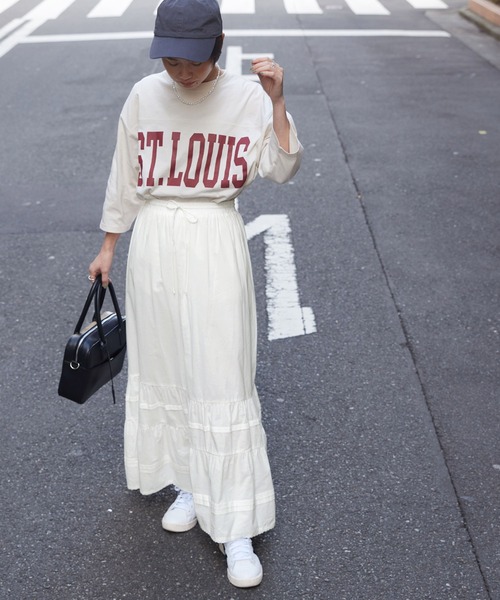 forksy.（フォルクシー）の「【forksy.】コットンピンタックピコレース付きティアードスカート（スカート・レディース・ブラック/オフホワイト/レッド・FREE）」の18枚目の写真